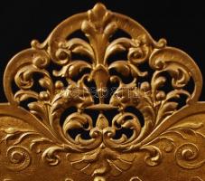 Gazdagon díszített antik irattartó, réz, apró hibával, m:20 cm, 16×24 cm