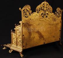 Gazdagon díszített antik irattartó, réz, apró hibával, m:20 cm, 16×24 cm