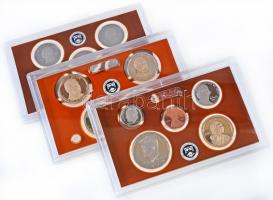 Amerikai Egyesült Államok 2012S 1c-1/2$ (5xklf) + 1/4$ (5xklf) + 1$ (4xklf), forgalmi szett eredeti tokokban és csomagolásban tanúsítvánnyal T:PP USA 2012S 1 Cent - 1/2 Dollar (5xdiff) + 2/4 Dollar (5xdiff) + 1 Dollar (4xdiff), coin set in original cases and packing with certificate C:PP