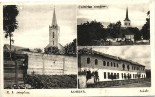 Korond, Iskola, Unitárius és Római katolikus templom / school, churches (EK)