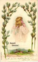 Easter, Angel, M.S.i.B. Serie 340. Emb. litho (EB)