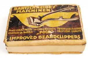 Régi hajvágó, eredeti dobozában, 14×9 cm