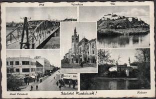 Munkács, Szent István út, Híd, Vár, Kolostor / street, bridge, castle, cloister (fa)