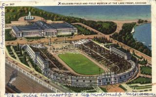 Chicago, Soldiers field and field museum at the lake Front (Rb)