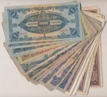 1945-1946. 100P (8x) + 500P (8x) + 1.000P (8x) 5db "MNB" bélyeggel + 10.000P (3x) 1db &quo...