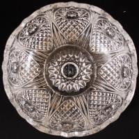 2 db asztali üveg kínálótál, hibátlan, d: 20 cm, 30 cm