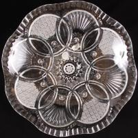 2 db asztali üveg kínálótál, hibátlan, d: 20 cm, 30 cm