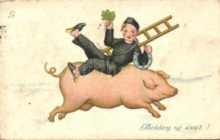 New Year, pig, chimney sweeper (EK)