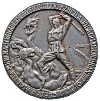 Osztrák-Magyar Monarchia 1916. "A Magyar Királyi Nagyváradi 4. Honvéd Gyalogezred a világháborúban 1914-1915-1916" fehérfém sapkajelvény hátoldalon "ENTWORFEN ACAD. BILDHAUER F. SIDLO - AUSGEFÜHRT ATELIER G. GURSCNER WIEN VII/2" gyártói jelzéssel (40mm) T:1- Austro-Hungarian Monarchy 1916. "4th Hungarian Royal Honved Infantry Regiment of Nagyvarad" white metal cap badge, on the back with makers mark "ENTWORFEN ACAD. BILDHAUER F. SIDLO - AUSGEFÜHRT ATELIER G. GURSCNER WIEN VII/2" (40mm) C:AU