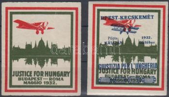 1932 Justice for Hungary 2 klf légiposta levélzáró