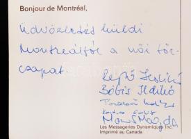 A magyar női tőröző csapat képeslapja aláírásukkal (Rejtő Ildikó, Bóbis Ildikó, Kovács Edit stb.)