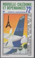 30th anniversary of Flight Route between Paris and Noumea imperforated stamp, 30 éves a Párizst és Nouméát összekötő repülési útvonal vágott bélyeg