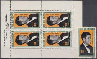 Kennedy elnök halálának első évfordulója bélyeg + blokk, 1st death anniversary of President Kennedy stamp + block