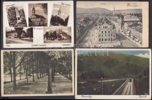 5 db régi városképes lapok, benne egy felvidéki (Kassa), és magyar városképes lapok / 5 old Hungarian postcards