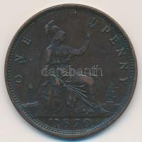 Nagy-Britannia 1870. 1p Br "ViKtória" T:2,2- Great Britain 1870. 1 Penny Br "Victoria" C:XF,VF Krause KM# 749.2