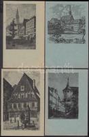 Steyr - 5 old postcards, Adolf-Hitler Platz, Wassertor, Bummerlhaus, Der Defler-Erker von A. Lebeda