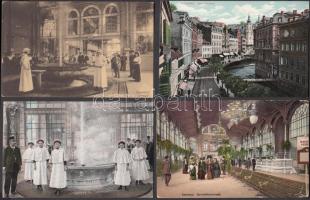 Karlovy Vary, Karlsbad - 9 old postcards, Sprudel