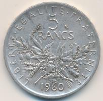 Franciaország 1960. 5Fr Ag T:2 France 1960. 5 Francs Ag C:XF Krause KM# 926