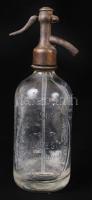 Újpesti Vendéglősök Szikvízgyára régi szódásüveg, m: 27 cm