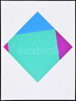 Max Bill (1908-1994): Formák forgása IV. Szitanyomat E.A., papír, jelzett, 50×45 cm/ Max Bill serigraph, paper, sign