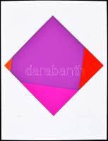 Max Bill (1908-1994): Formák forgása III. Szitanyomat EA, papír, jelzett, 50×45 cm/ Max Bill serigraph, paper, sign