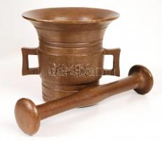 "Durch Krieg zum Sieg 1914-1916" feliratú hadi mozsár törővel, d: 13 cm, m: 12 cm / Iron W...