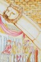 Herpai Zoltán (1951-2011): Shakespeare mesék című könyv eredeti illusztrációi: A velencei kalmár. Ak...