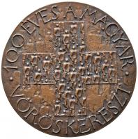 Asszonyi Tamás (1942-) "100 éves a Magyar Vöröskereszt" Br emlékplakett (110mm) T:1