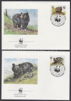 WWF Asian black bear set on 4 FDC WWF Örvös medve sor 4 FDC