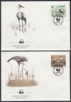 WWF Darvak sor 4 FDC WWF Cranes set 4 FDC