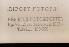 cca 1960 Pap Béla: Vidám sátor, 2 db fotó, az egyik pecséttel jelzett, 14x9 cm