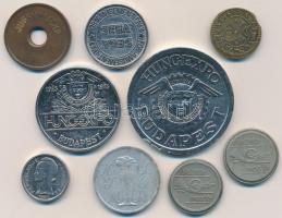 9db klf magyar és külföldi zseton, telefonérme, bárca és emlékérem T:vegyes