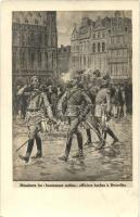 Messieurs les 'hautement nobles' officiers boches a Bruxelles / German officers in Brussels, French military propaganda s: Damblans (minor pinhole), Német tisztek Brüsszelben, francia katonai propaganda s: Damblans (apró lyuk)