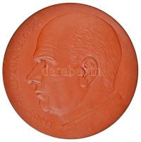 NDK DN "Ernst Thälmann 1886-1944" meisseni porcelán plakett. Szign.:Weiss (108mm) + 1957. ...