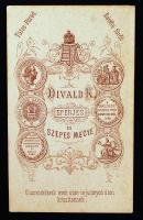 1874 Divald Károly(Eperjes): Hölgy portréja, keményhátú fotó, jelzett, 6x10 cm