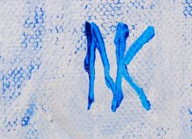 Németh Krisztina (1994-): Mosdó nő. Akril, vászon, jelzett, 40×30 cm