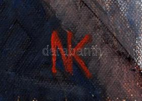 Németh Krisztina (1994-): Sarokba állítva. Olaj, vászon, jelzett, 40×30 cm