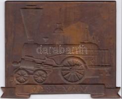 Csúcs Viktória (1934-) "MÁV 1846 - Derű" Cu lemezérem (68x85mm) T:2