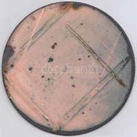 1989. "BM Rendőrtiszthelyettes-képző Iskola - Csopak" zománcozott vas plakett (100mm) T:2