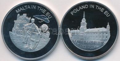 Máltai Lovagrend 2004. 100L (2x) "Málta az EU-ban" + "Lengyelország az EU-ban" T...
