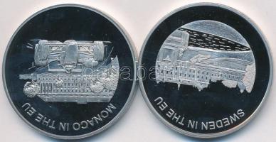 Máltai Lovagrend 2004. 100L (2x) "Svédország az EU-ban" + "Monaco az EU-ban" T:P...