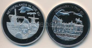 Máltai Lovagrend 2004. 100L (2x) "Dánia az EU-ban" + "Hollandia az EU-ban" T:PP ...