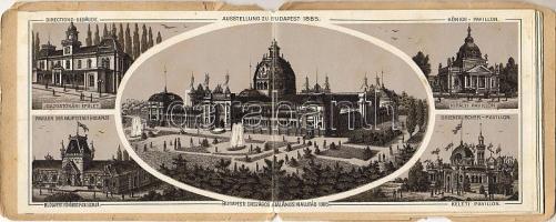 1885 Budapesti kiállítás litho leporello füzet (borító sérült)/Ausstellung Budapest Leporello Heft mit 19 Litho-Bildern (Deckel beschädigt)