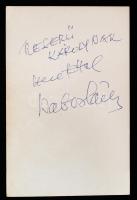 Kabos László (1923-2004) színész aláírása az őt ábrázoló képen