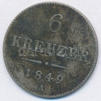 Ausztria 1849A 6Kr Ag T:2-,3 Austria 1849A 6 Kreuzer Ag C:VF,F