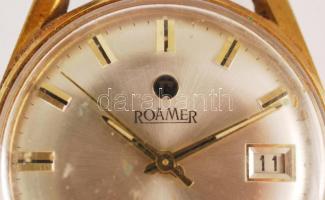 cca 1950 Roamer vanguard mechanikus, naptáros karóra szép számlappal. Működik / Mechanic watch with ...