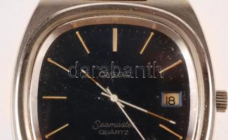 cca 1980 Omega Seamaster Quartz karóra fém szíjjal. Elemcserére szorul / Quartz watch