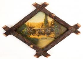Előpatak, Erdély, két képeslap fa keretben, 21×33 cm