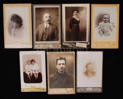 cca 1880-1900 7 db vizitkártya különféle verzókkal /  vintage photos