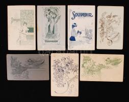 cca 1880-1900 7 db vizitkártya különféle verzókkal /  vintage photos